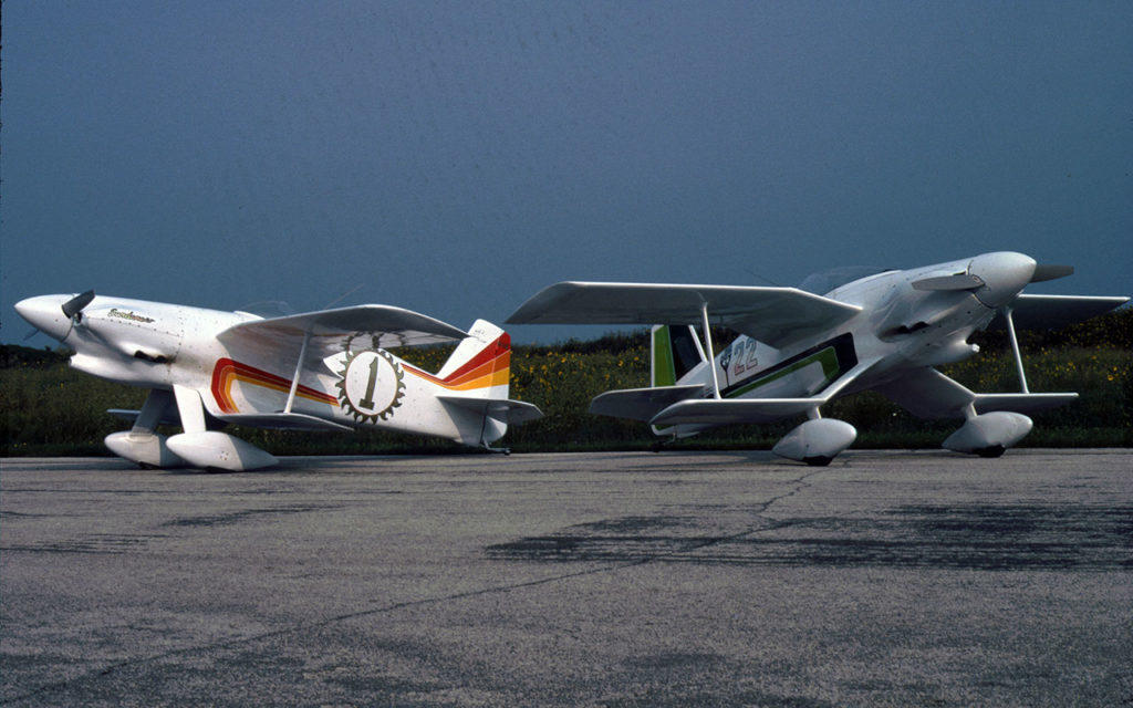 Biplanes N1AE "Sundancer" next to N12FE "Cobra"